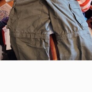 Men's Olive Military Cargo Pants with Zip-Off Legs